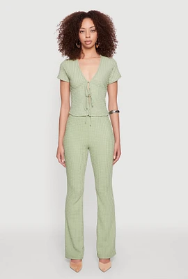 Womens Iris Textured Knit Dress Pants, Green, Size M