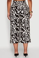 Womens Iris Smock Waist Printed Pattern Culottes, Multi, Size M