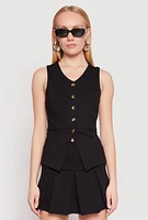 Womens Iris Ponte Waistcoat, Black, Size L