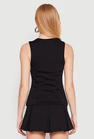 Womens Iris Ponte Waistcoat, Black, Size L