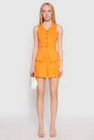 Womens Iris Ponte Waistcoat, Orange, Size L
