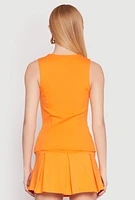 Womens Iris Ponte Waistcoat, Orange, Size L