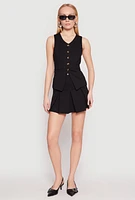 Womens Iris Ponte Pleated Mini Skirt,