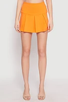 Womens Iris Ponte Pleated Mini Skirt,