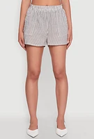 Womens Gauze Knit Striped Shorts, M