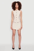 Womens Pinstripe Skort, Khaki, Size S