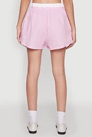 Womens Iris Contrast Trim Pinstripe Shorts,