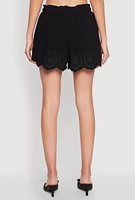 Womens Haute Monde Eyelet Detail Drawstring Shorts, Black,
