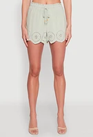 Womens Haute Monde Eyelet Detail Drawstring Shorts,