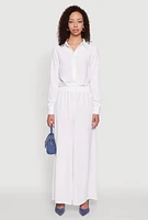 Womens Haute Monde Pleated Cropped Shirt, White, Size L