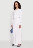Womens Haute Monde Pleated Cropped Shirt, White, Size L