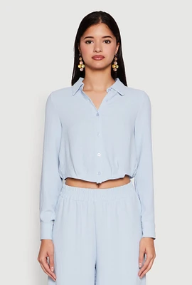 Womens Haute Monde Pleated Cropped Shirt,