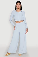 Womens Haute Monde Pleated Cropped Shirt,