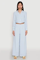 Womens Haute Monde Pleated Cropped Shirt,