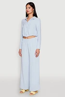 Womens Haute Monde Pleated Cropped Shirt,
