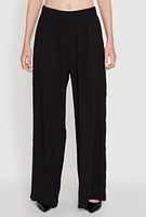 Womens Haute Monde Elastic Waist Wide Leg Pants,