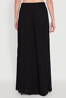 Womens Haute Monde Elastic Waist Wide Leg Pants,