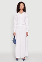 Womens Haute Monde Elastic Waist Wide Leg Pants, White, Size M