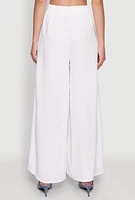 Womens Haute Monde Elastic Waist Wide Leg Pants, White, Size M