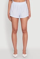Womens Haute Monde Pinstripe Paper Bag Waist Shorts,