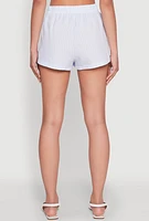 Womens Haute Monde Pinstripe Paper Bag Waist Shorts,