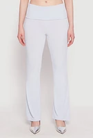 Womens Haute Monde Ribbed Fold Over Waist Pants,