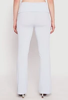 Womens Haute Monde Ribbed Fold Over Waist Pants,