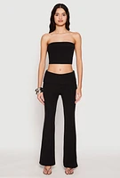 Womens Haute Monde Fold Over Tube Top, Black, Size L