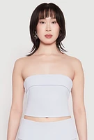 Womens Haute Monde Fold Over Tube Top, Blue,