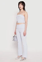 Womens Haute Monde Fold Over Tube Top, Blue,