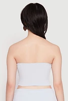 Womens Haute Monde Fold Over Tube Top, Blue,