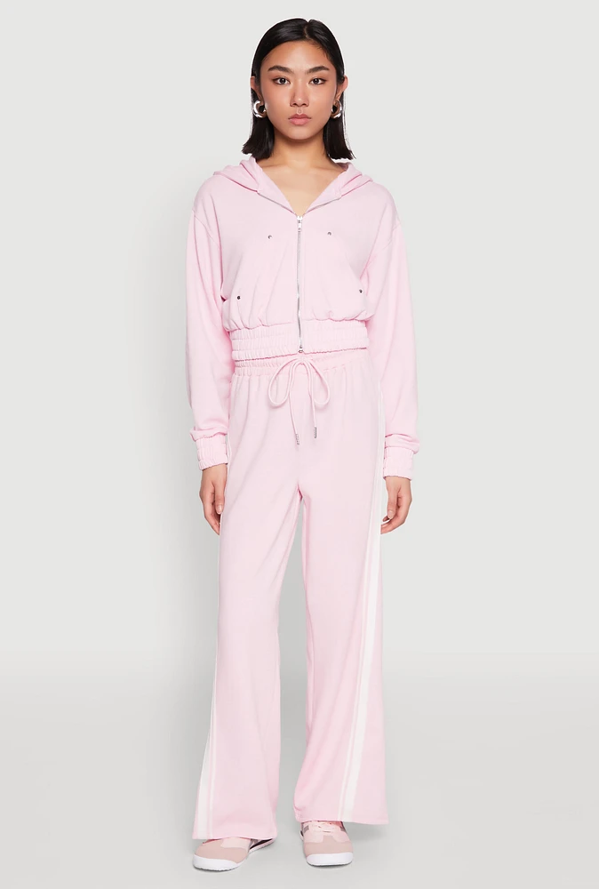 Womens Iris Side Striped Sweatpants, Pink, Size L