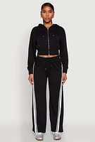 Womens Iris Zip Front Hoodie, Black, Size S