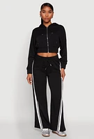 Womens Iris Zip Front Hoodie, Black, Size S