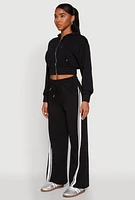Womens Iris Zip Front Hoodie, Black, Size S