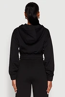 Womens Iris Zip Front Hoodie, Black, Size S