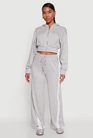 Womens Iris Zip Front Hoodie, Grey, Size M