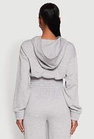 Womens Iris Zip Front Hoodie, Grey, Size M