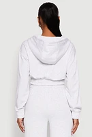 Womens Iris Zip Front Hoodie, Grey, Size S