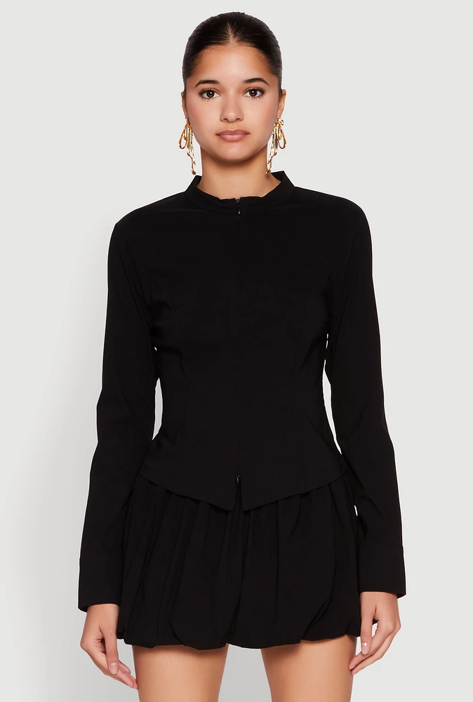 Womens Iris Double Zip Front Blouse,