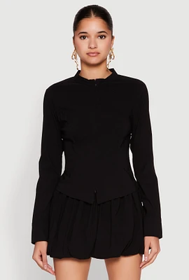 Womens Iris Double Zip Front Blouse,