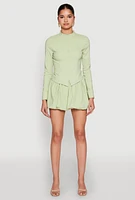 Womens Iris Double Zip Front Blouse, Green, Size M