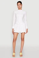 Womens Iris Bubble Mini Skirt, White,