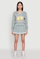 Womens V Neck Printed Pattern Sweatshirt,