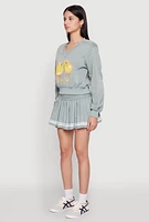Womens V Neck Printed Pattern Sweatshirt,