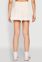 Womens High Waisted Varsity Stripe Skort, Khaki, Size L