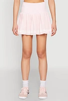Womens High Waisted Varsity Stripe Skort, Pink, Size L