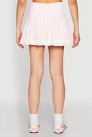 Womens High Waisted Varsity Stripe Skort, Pink, Size L