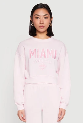 Womens Destination Graphic Sweatshirt, Pink,