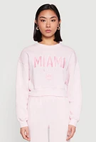 Womens Destination Graphic Sweatshirt, Pink,